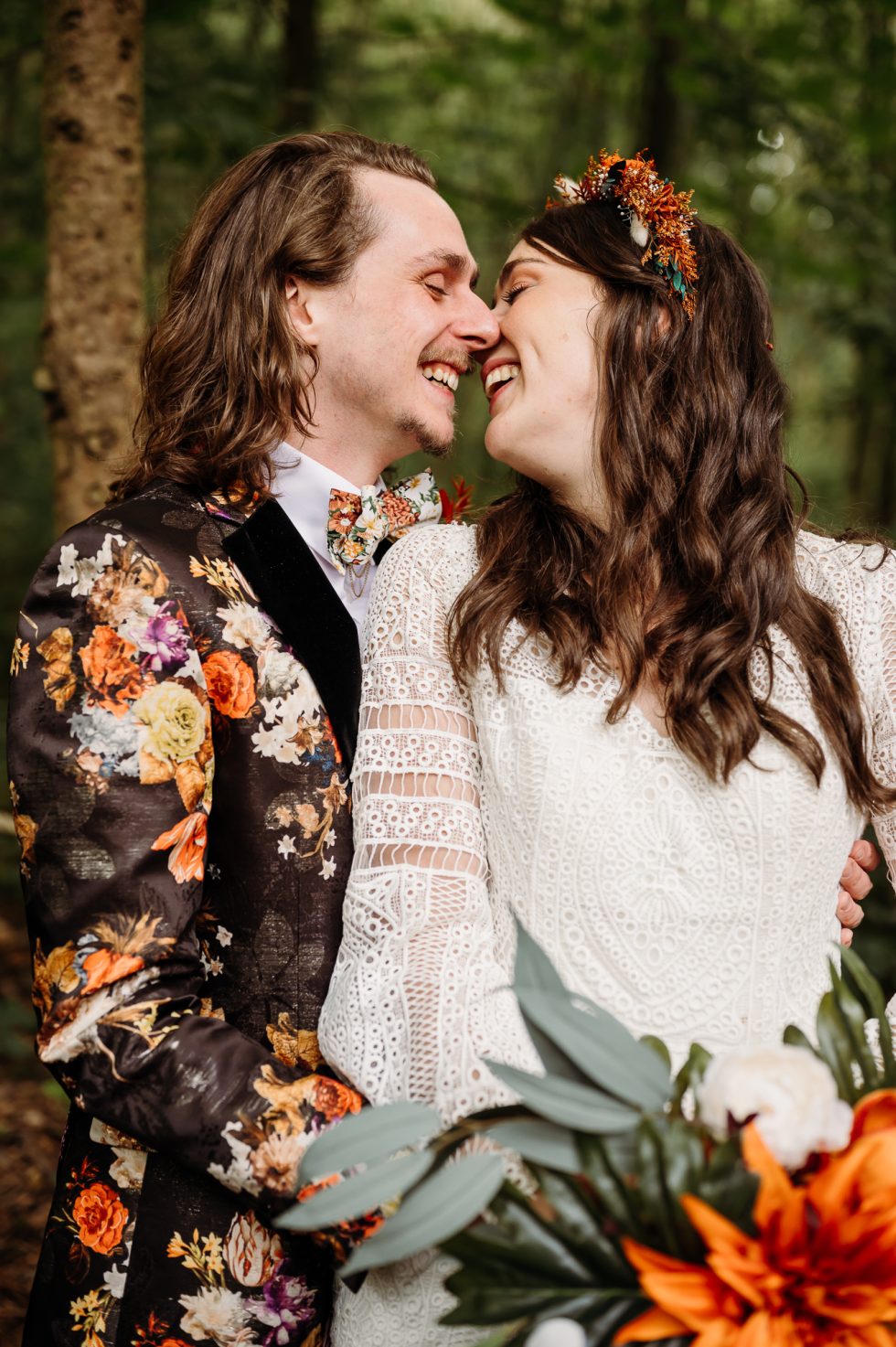 Bride and groom kissing and captured by Cockley Wood wedding photographer