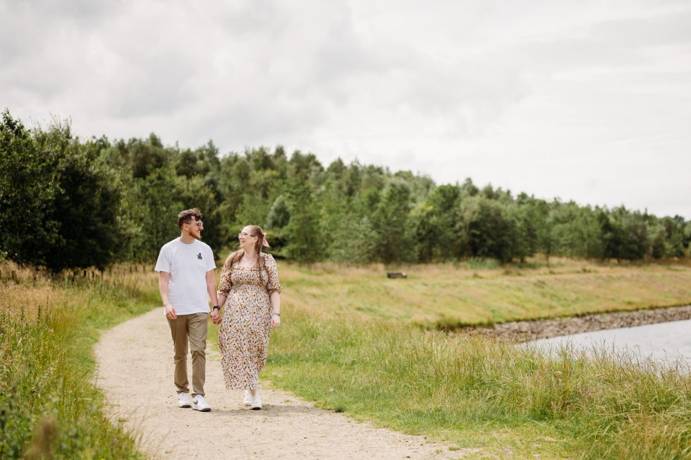 Future Mr & Mrs on a nature walk by Deansclough Reservoir