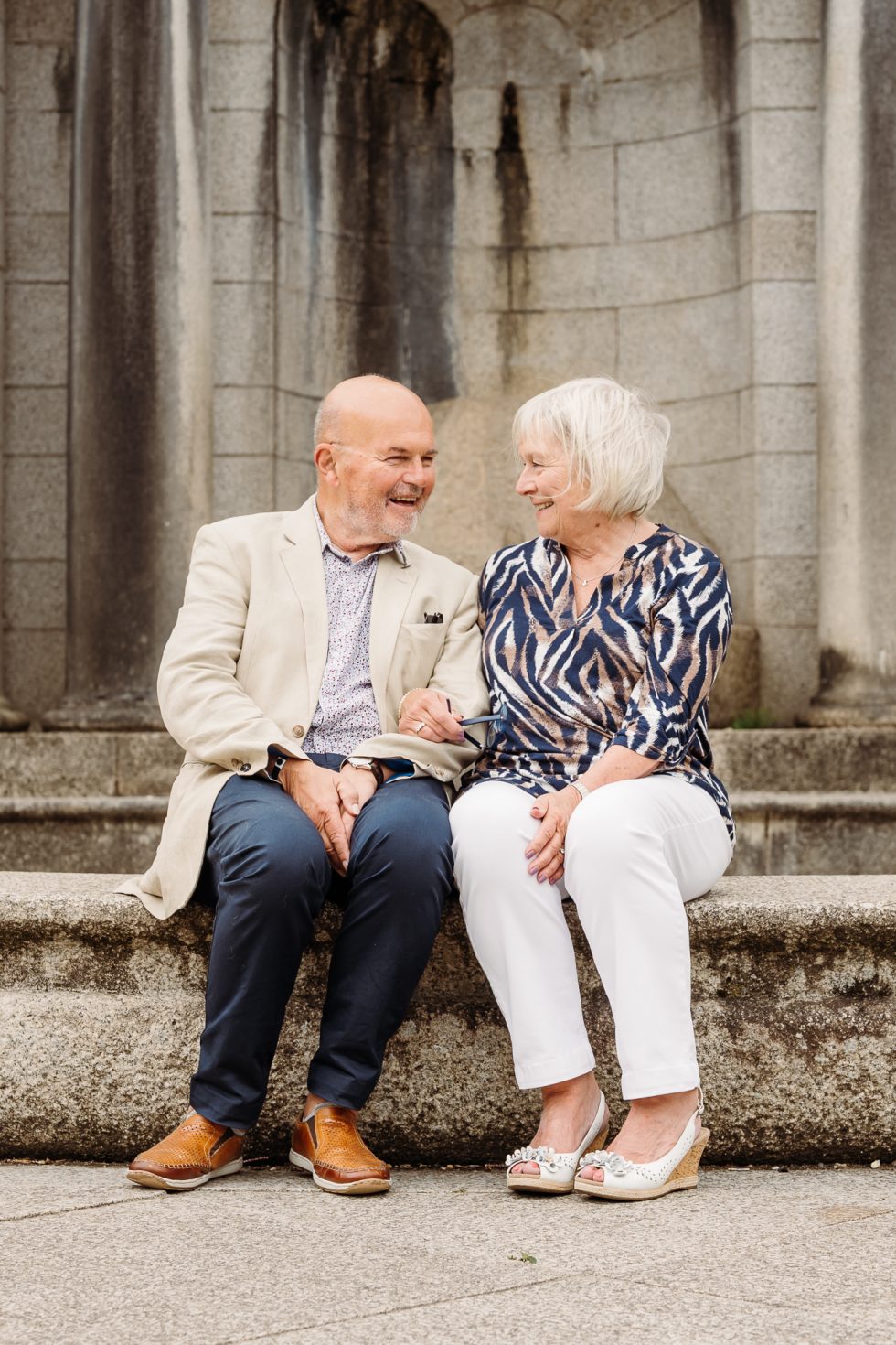 Mature couple celebrating their golden wedding anniversary with a photo shoot in Lancashire