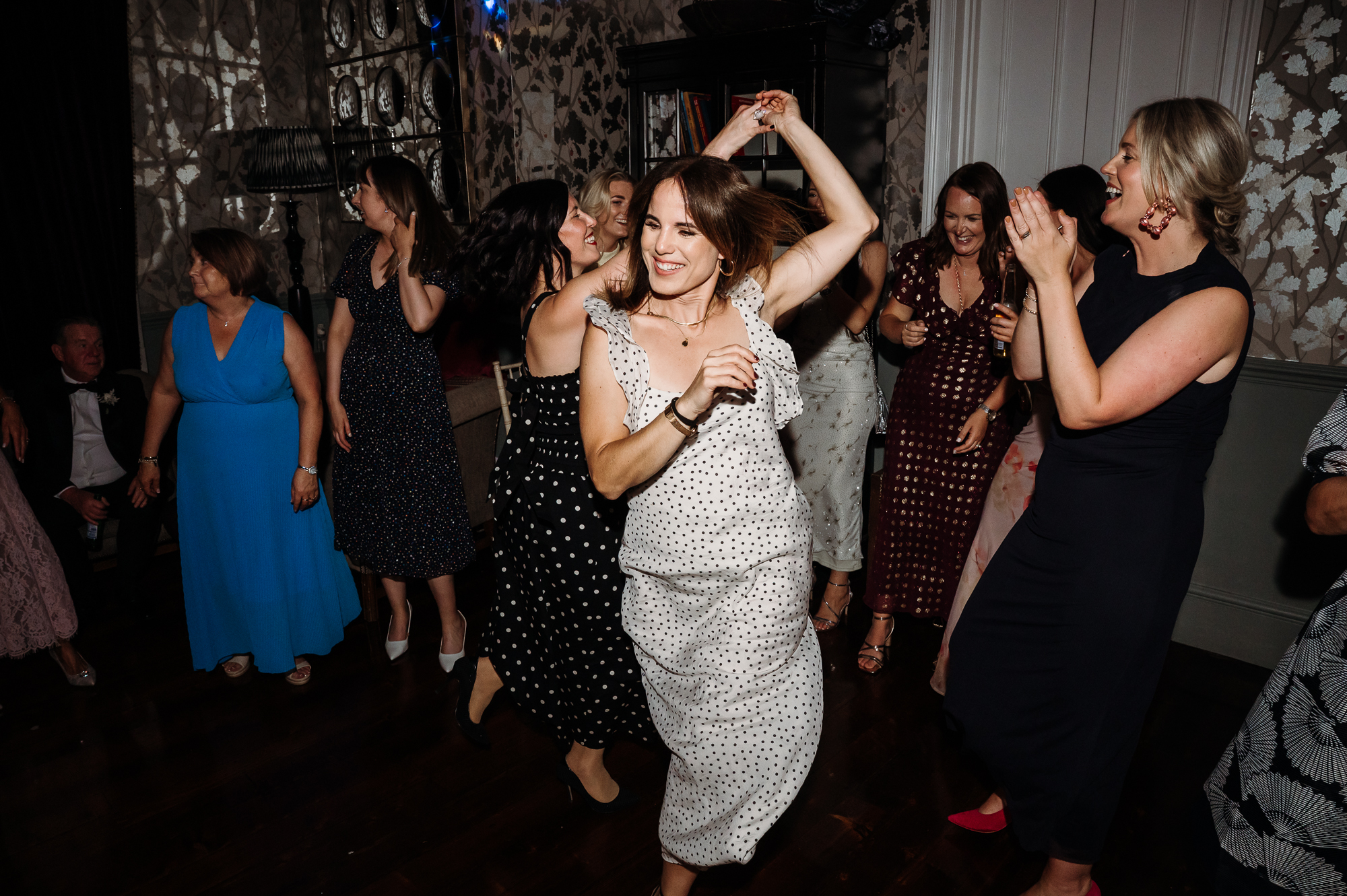wedding guests on the dance floor at Didsbury House