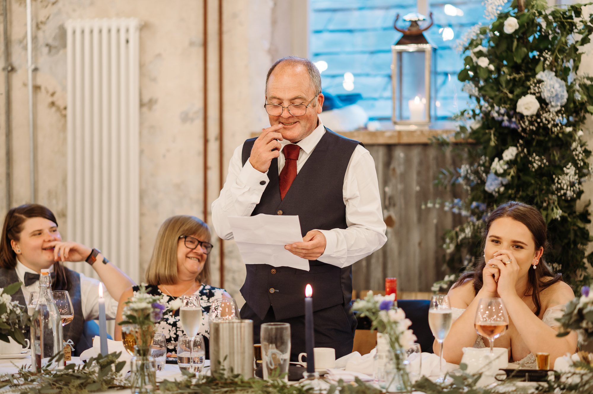 Father of the bride speech at Holmes Mill in Lancashire