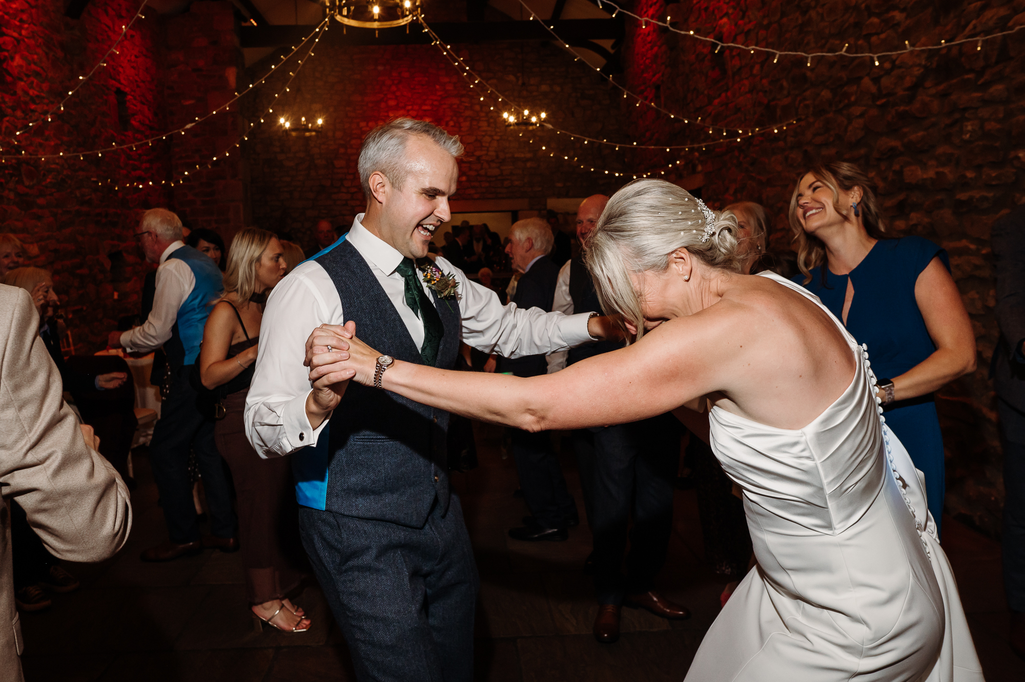 Bride and grooms first dance by Browsholme Hall Wedding Photographer
